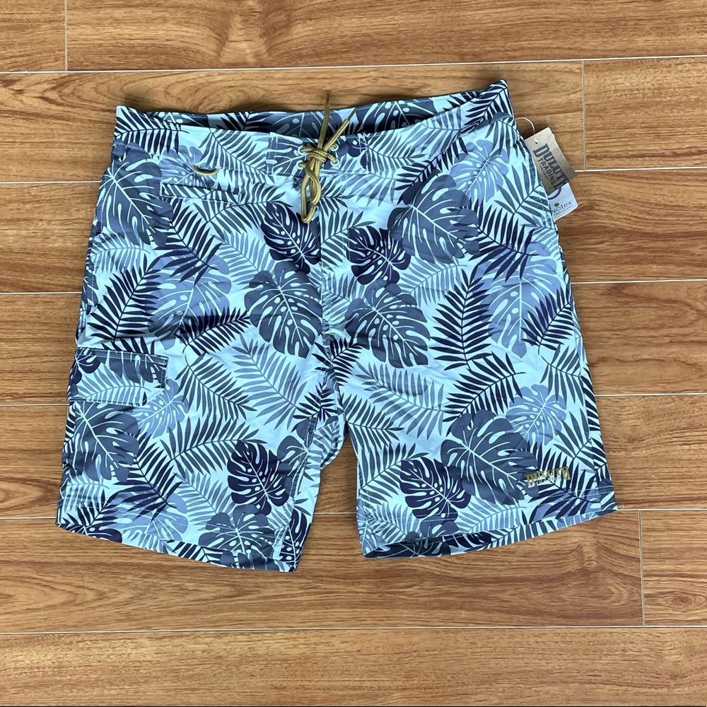 Men’s Monstera Print Board Shorts Sz 34